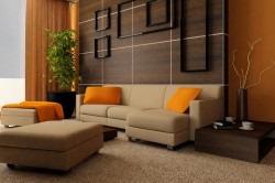 Бежевиі диван в інтер'єрі в вітальні про переваги і слабкі сторони