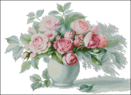 Вишивка хрестом троянд схеми безкоштовно - червоні і білі бутони