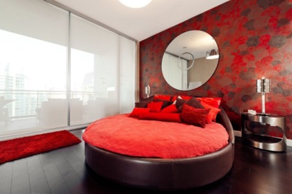 Кругла ліжко в спальні (фото) незвично і дуже практично