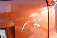 Наклейка на авто злий кіт машину вінілова - матова, глянцева, світловідбиваючі, магнітна,