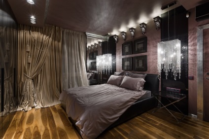 Дизайн інтер'єру спальні в стилі гламур з фото і варіантами оформлення