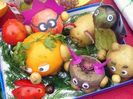 Вироби з овочів і фруктів на виставку для школи з фото і відео
