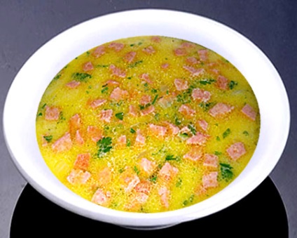 Сирний суп з ковбасою покроковий рецепт з фото