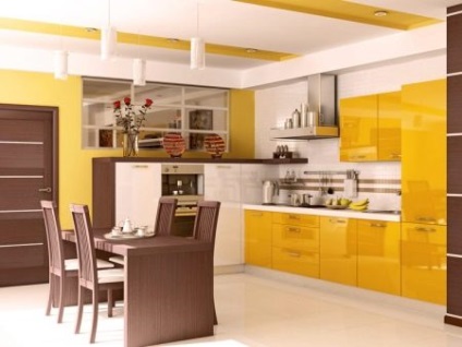 Колір шпалер для кухні (82 фото) якого відтінку вибрати під жовто-коричневий кухонний гарнітур,