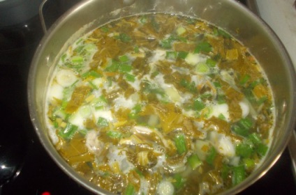 Рецепт зелений борщ з рисом і щавлем покроковий з фотографіями