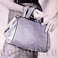 Дамська сумка з тканини твід з викрійкою і фото схеми шиття