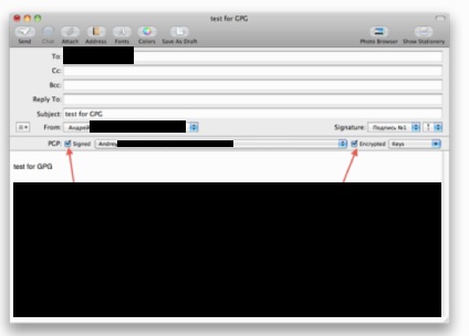 Налаштування gpg (pgp) шифрування пошти в mac os, napositive