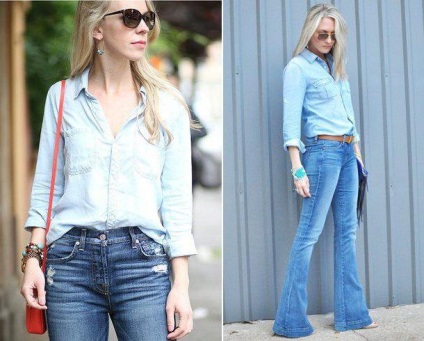 Модний лук з джинсами фото