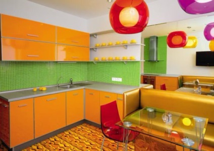 Оранжево-зелена кухня фото ідеальних поєднань в кухонному інтер'єрі