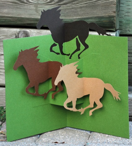 Підбірка саморобних листівок з кіньми з англомовного інтернету, скрапбукінг і інше паперове