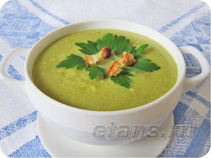 Суп-пюре з зеленого гороху з куркою - кулінарні рецепти