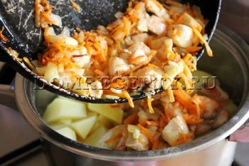 Печеня з курки з картоплею покроковий рецепт з фото