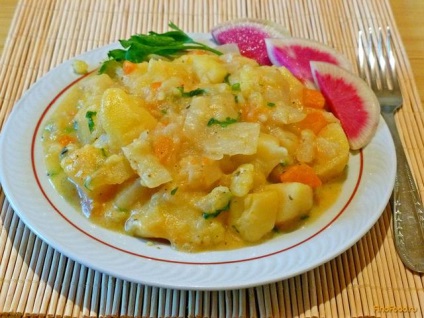 Картопля з капустою в сметані рецепт з фото