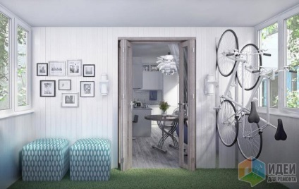 Дизайн проект квартири в нью-йоркському стилі, організація робочого місця, гостьова зона в квартирі,