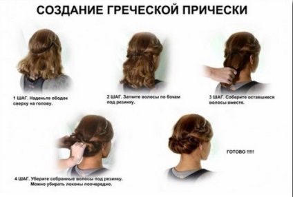 Грецькі зачіски на середні волосся в домашніх умовах