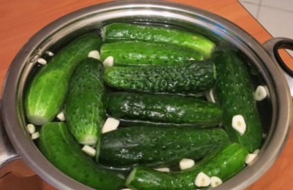 Хрусткі малосольні огірки в каструлі рецепт з холодною водою і гарячим способом