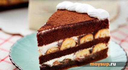 Шоколадно-банановий торт - простий рецепт, покроково з фото