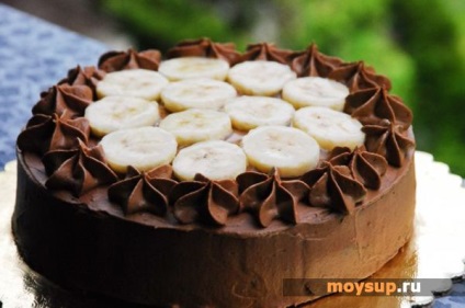 Шоколадно-банановий торт - простий рецепт, покроково з фото