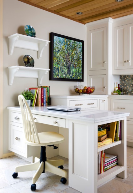 Робочий кабінет на кухні - поради по переробці планування кухні під домашній кабінет з фото на