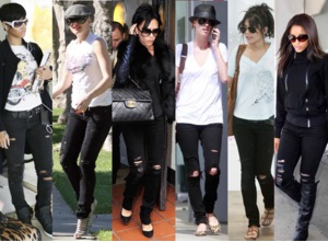 Зоряний тренд чорні рвані джинси - woman s day