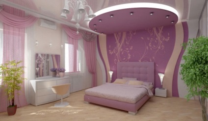 Стеля в спальні - фото дизайну інтер'єрів