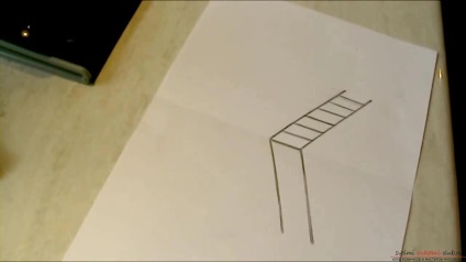 Просте малювання 3d малюнка, зображення сходів, олівцем для початківців не займе багато