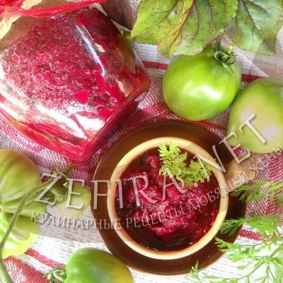 Салат на зиму із зелених помідорів і буряка - кулінарні рецепти люблячої дружини