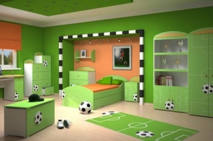 Зелена дитяча кімната - універсальний варіант для будь-якої дитини