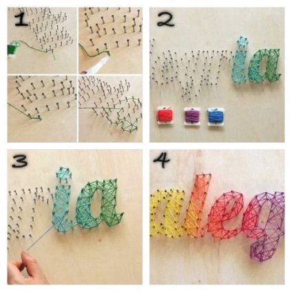 Об'ємні букви в техніці стринг арт (string art) як зробити воімі руками