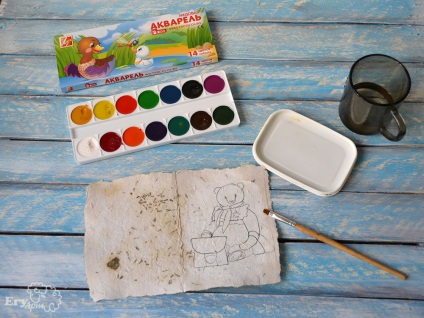 Розписуємо аквареллю авторський паспорт для ведмедика - ярмарок майстрів - ручна робота, handmade
