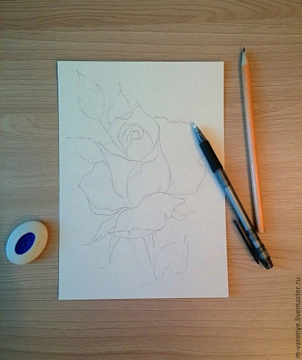 Малюємо аквареллю ніжну троянду - ярмарок майстрів - ручна робота, handmade