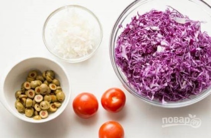 Салат з фіолетовою капусти - покроковий рецепт з фото на