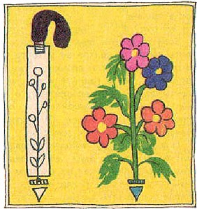 Палиця і квіти