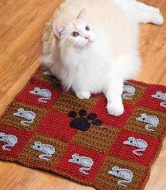 В'язані килимки для домашніх улюбленців гачком