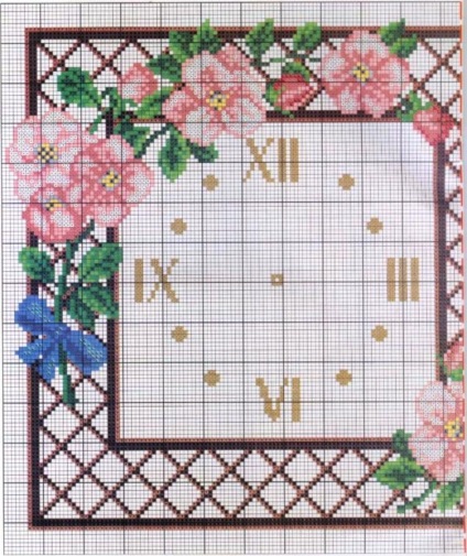 Вишивка хрестом годин з безкоштовними схемами варіація - пори року - з фото