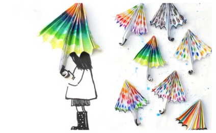Аплікація на тему - весна - для дітей, робимо парасольку з паперу