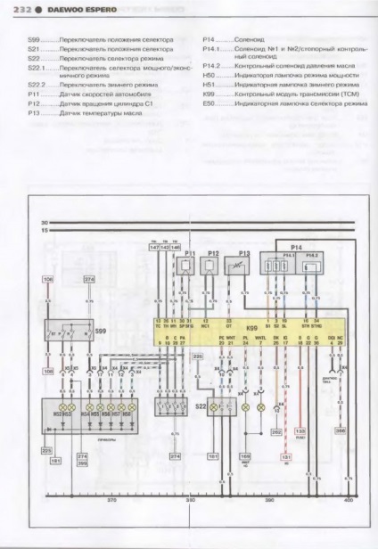 Електросхеми деу Есперо (daewoo espero) всі схеми авто