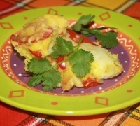 Овочева запіканка з кольоровою капустою, солодким перцем і помідорами фото рецепт приготування
