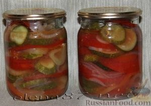 Салат з овочів у власному соку на зиму рецепт приготування з фото
