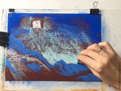 Малюємо гори сухою пастеллю на наждачним папері - ярмарок майстрів - ручна робота, handmade
