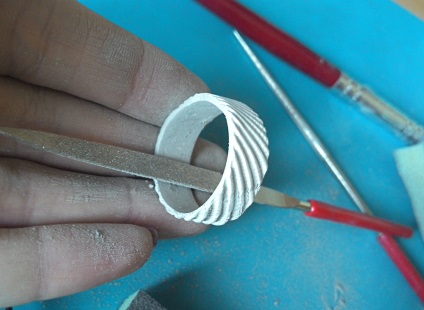 Як зробити з срібною глини широке кільце з рельєфом - ярмарок майстрів - ручна робота,