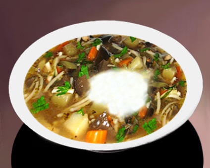Грибний суп з баклажанами покроковий рецепт з фото