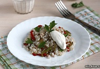 Рисовий салат із солодким перцем і куркою, покроковий рецепт з фото