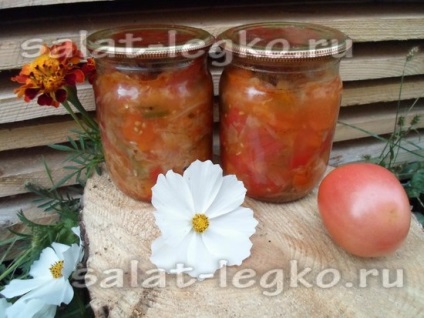 Салат - мисливський - на зиму, рецепт з помідорами