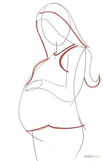 Як намалювати вагітну жінку олівцем поетапно 1