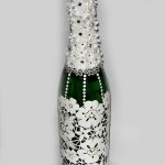 Весільне шампанське з використанням трафарету - калейдоскоп декору