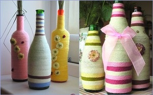 Як декорувати скляні пляшки своїми руками ідеї для декорування з продуктів, використовуємо