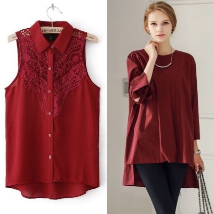Червоні блузки 2017 року на фото моделі з шовку, шифону та атласу з чим їх носити