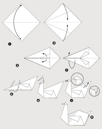 Орігамі з паперу птах