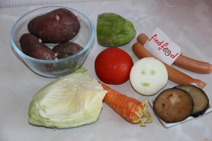 Овочеве рагу з сосисками рецепт з фото